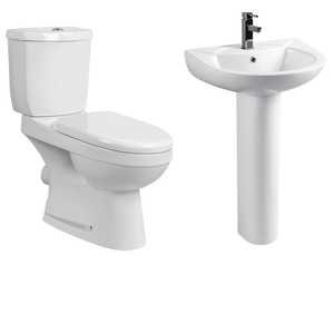 Sanitaire Salle De Bains Céramique Deux Pièces Wc <span class=keywords><strong>Toilette</strong></span> Ensemble avec Lavabo Lavabo - Product Image 1