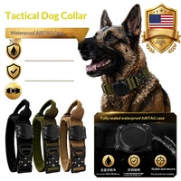 Collier GPS tactique étanche compatible AirTag en nylon pour Apple Find My et l'entraînement des chiens de taille moyenne à grande