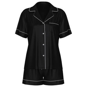 Ensemble de pyjama en satin thermique élégant et luxueux pour femmes, vêtements de nuit, taille élastique, respirant, été, ODM 100% polyester - Product Image 6