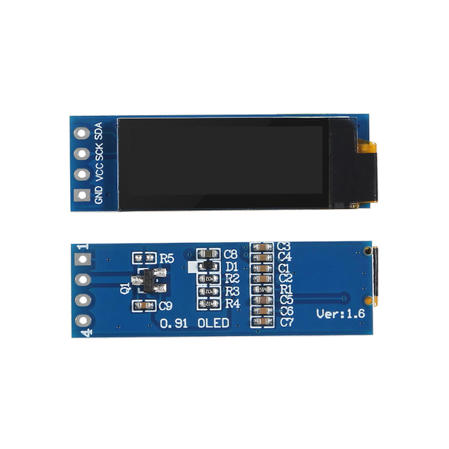 0.91'' LCD Display Modules 0.91inch IIC I2C OLED Display I2C OLED Screen Driver DC 3.3V/5V for Arduino
