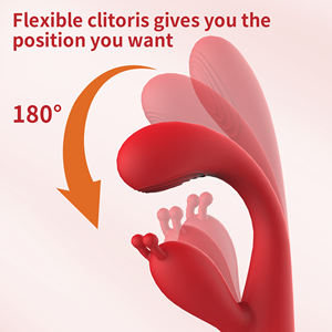 Fabrika Toptan Satış 180 ° Esnek Klitoris Stimülasyonu 10 Frekanslı Güçlü G Noktası IPX6 Su Geçirmez Tavşan Vibratör - Product Image 6