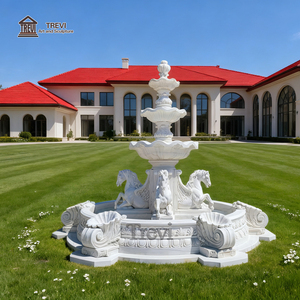 Trevi bán buôn biệt thự bãi cỏ ngoài trời trang trí Tay Chạm Khắc Đá Cẩm Thạch Trắng vườn ngựa đài phun nước để bán - Product Image 2