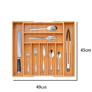 Wooden Tool <b>Storage</b> <b>Box</b> 445x305x60mm Rectangular Drawer Organizer <b>Kitchen</b> Utensil Organizer Space Saving - Product Image 3