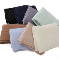 Vente en gros de foulards pour femmes, nouveaux foulards en coton argenté doux, longs, froissés, scintillants, à paillettes, à franges, foulards gratuits