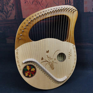 Arpa de Lira de Madera de Melocotón de Alta Calidad con 21 Cuerdas y Patrones Tallados Exquisitos, Instrumento Musical de Cuerda para Regalo - Product Image 3