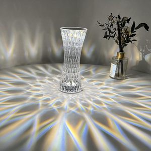 Lampe tactile LED RVB à 16 couleurs changeantes en cristal rose, USB, pour table de chevet romantique, chambre et salon - Vente en gros - Product Image 3