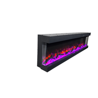 Cheminée électrique d'intérieur de 60 pouces avec effets de flamme à trois côtés, certifiée SAA RoHS, installation facile, structure métallique, décoration pour la maison et l'hôtel