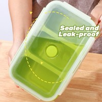 Bac de Congélation en Silicone à 3 Compartiments de Haute Qualité avec Couvercle, Boîte à Lunch Portable Réutilisable pour Cubes de Soupe, Échelle Double Face