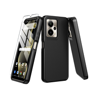 Cricket Outlast 5G 2024/AT & T Motivate Pro 5G noir double couche étui de protection d'écran antichoc robuste