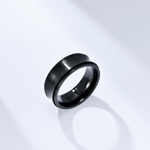Minimalist Concave <b>Titanium</b> Steel <b>Ring</b> For Men Gold Color Geometric Design Gift Jewelry - Product Image 4