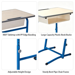 Conjunto <span class=keywords><strong>de</strong></span> Silla y Escritorio Ajustable para Estudiantes, Diseño Ecológico, Estructura Resistente para Sillas Ergonómicas para Niños, <span class=keywords><strong>Escuelas</strong></span> Primarias/Secundarias - Product Image 3