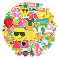 Autocollants Mignons Été Rafraîchissant 60 Pièces : Noix de Coco, Tranche de Citron, Soda, Lunettes de Soleil – Décalcomanies en Vinyle Étanche pour Coque de Téléphone
