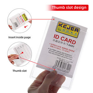 Portatarjetas <span class=keywords><strong>de</strong></span> identificación acrílico B7 con orificio para el pulgar <span class=keywords><strong>de</strong></span> fácil acceso, portatarjetas <span class=keywords><strong>de</strong></span> identificación <span class=keywords><strong>de</strong></span> plástico para estudiante, enfermera, protector <span class=keywords><strong>de</strong></span> funda para <span class=keywords><strong>tarjeta</strong></span> <span class=keywords><strong>de</strong></span> oficina - Product Image 4