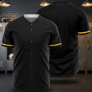 Camiseta de Béisbol para Hombre, Manga Corta, Cierre de Botones, Ropa Deportiva con Cuello, Logotipo Personalizado, 100% Poliéster, Verano - Product Image 3