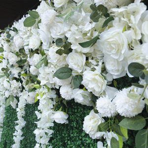 J-064 Sfondo Floreale Artificiale con Supporto in Tessuto Bianco, Parete Verde Decorativa per Matrimoni Ispirata all'Amazzonia - Product Image 5