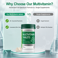 Complément alimentaire multivitaminé personnalisé avec logo, stimulant immunitaire, soulagement quotidien de la fatigue, comprimés de vitamines complexes pour la santé familiale
