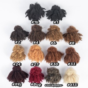 Extensions de Cheveux Bouclés Crépus Afro <span class=keywords><strong>Lock</strong></span>, Cheveux Humains à Tresser 4B 4C, Vrac Brésilien pour Tresses Crochetées Noir Naturel - Product Image 5
