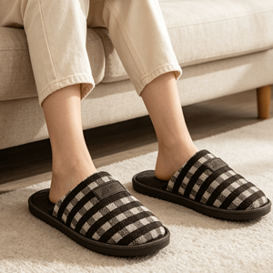 Pantuflas Elegantes para Hombre, Fabricadas en Textil, Certificadas Reach, Suaves y Afelpadas, Calzado de Dormitorio, Elegantes Pantuflas de Interior, Plazo de Entrega de 30 a 60 Días - Product Image 5
