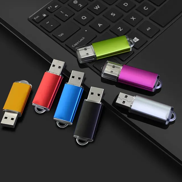 Usb Flash Drive Wholesale Custom LOGO Gift Thumb Colorful Metal Flash Drive Pendrive USB 2.0 1GB 2GB 4GB 8GB 16GB 32GB 64GB