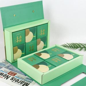 New Arrival Biodegradable Recycled Materials Eco-Friendly Food Grade Matcha <b>Set</b> Mooncake Gift Packaging Box Custom Printing - Product Image 2