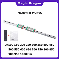 NOUVEAU Guide linéaire 9mm MGN9 100 150 200 250 300 350 400 450 500 600 800 1000 mm Rail linéaire + MGN9H ou MGN9C Block 3d Printer CNC