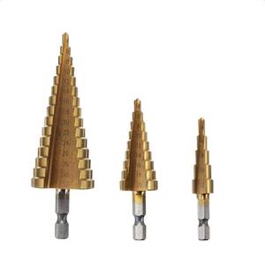 Royal Sino <strong>Cheap</strong> Price 4-12/20/32Mm Titanium-Coated 3Pcs Step <strong>Drill</strong> Bit <strong>Set</strong> for Metal - Product Image 2