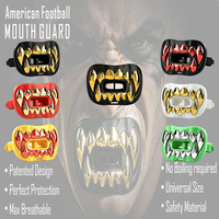 Protège-lèvres de football avec sangle connectée, protège-dents avec design 3D, protège-dents de football pour adultes et jeunes