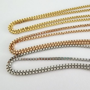 Collier pour homme de haute qualité en acier inoxydable plaqué or, chaîne carrée, bijoux XR, cadeau pour fiançailles, mariage, fête, décontracté/sportif - Product Image 1
