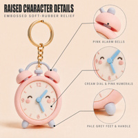 Porte-clés 3D amusants en forme d'horloge, porte-clés de voiture, porte-clés en PVC directement du fabricant avec logos personnalisables