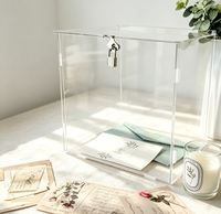 Boîte de collection verrouillable en acrylique transparent sur mesure avec serrure sécurisée, vitrine transparente pour dons, cartes, cadeaux et événements