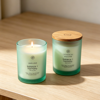 Bougie d'aromathérapie biologique végane en cire de soja écologique, huile essentielle, spa, yoga, relaxation, méditation, givrée, pour les fêtes de Noël