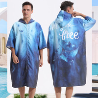 Peignoir et serviette de plage en microfibre 2025 Manteau de changement portable à fermeture éclair à séchage rapide avec cape à capuche pour la natation et le port du bain