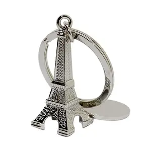 Anel de chaveiro 3d da torre eiffel, item promocional