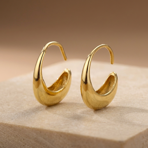 Pendientes de Aro Ovalados con Flores de Plata Chapada en Oro, Certificados por Ivaan Jewels, Modernos, para Mujer, Regalo, para Fiestas - Product Image 4