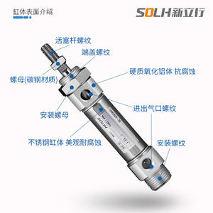 Cilindro Neumático Miniatura de Doble Acción de Acero Inoxidable CDJ2B12/16-10/15/20/25/30/50/80-B - Product Image 4