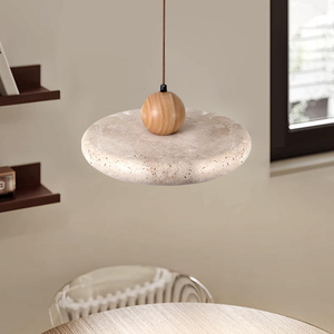 Lampe suspendue Wabisabi pour salle à manger, îlot de <span class=keywords><strong>cuisine</strong></span>, chevet, lampe suspendue créative Traverline, lampe suspendue nordique en pierre jaune LED - Product Image 5