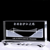 Nouveaux modèles créatifs de gravure laser 3D, bâtiments européens célèbres, cube en cristal optique K9, souvenir décoratif, cadeaux d'affaires, verre