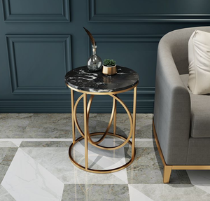 Bàn Trà Nhỏ Bằng Đá Cẩm Thạch, Cạnh Giường Ngủ, Bàn Tròn Nhỏ, Cạnh Ghế Sofa, Phòng Khách Đơn Giản, Cạnh Một Vài Sofa - Product Image 4