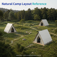 Tente de glamping en structure bois sur mesure avec auvent en PVC 850g et doublure sélectionnable pour projets de camping en nature YX-1