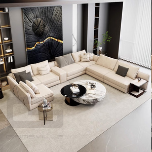 Canapé modulaire en cuir de haute qualité, design luxueux, unique et confortable, pour villa et maison - Product Image 1