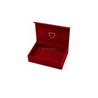 Boîte cadeau de mariage en velours de luxe Kexin avec logo en forme de cœur en feuille d'or et fermeture magnétique