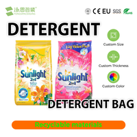 Sacs en plastique recyclables personnalisés conformes aux normes fiscales avec bec verseur pour lessive en poudre et liquide vaisselle