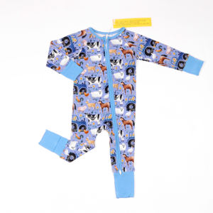 Individueller Druck Bambusstoff Neugeborenes Baby Kleinkind Reißverschluss-Bekleidung Onesie Strampler Bambus viskose Kleinkind-Pyjama Bambus - Product Image 2