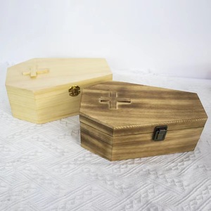 Wooden Pet <b>Urn</b> 25x15x10.5cm Gothic Style Secure Flip Top For <b>Cat</b> Dog Memorial - Product Image 1