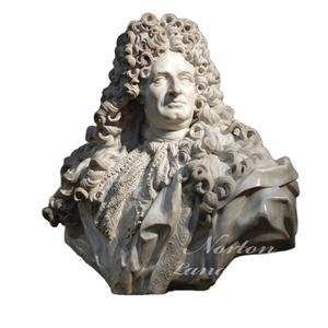 Buste de Newton grandeur nature en pierre sculptée à la main, statue antique personnalisée de l'usine <span class=keywords><strong>Norton</strong></span>, buste de célébrité sculpté à la main, utilisation en extérieur, jardin, maison, marbre - Product Image 1