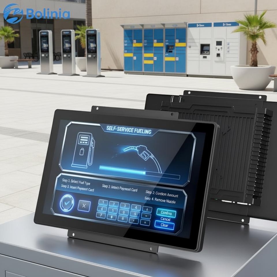 IP65 Waterproof Fanless Industrial Touch Monitor with IPS PCAP Touch for Embedded Open Frame Parcel Locker