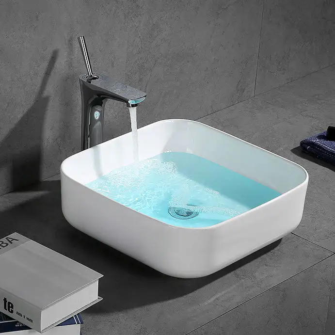 Bathroom basin sink modern wash basin countertop ceramic art lavabo hand wash basin rectangular