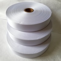 Ruban en satin 100% polyester avec bordure/bordure en merrow, rouleau d'étiquettes
