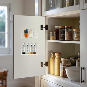 Ensemble de pots à épices Caifan, 9 pouces, lot de 2, organisateur mural en acrylique, récipient à condiments pour la cuisine - Product Image 4