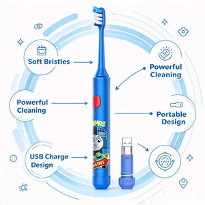 แปรงสีฟันเด็กแบบโซนิคกันน้ำ ชาร์จไฟได้ ใช้พอร์ต USB เหมาะสำหรับเป็นของขวัญและขายส่ง - Product Image 6
